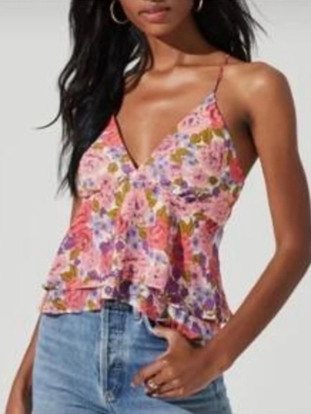 ASTR The Label 2 Tiered Floral Women's Cami